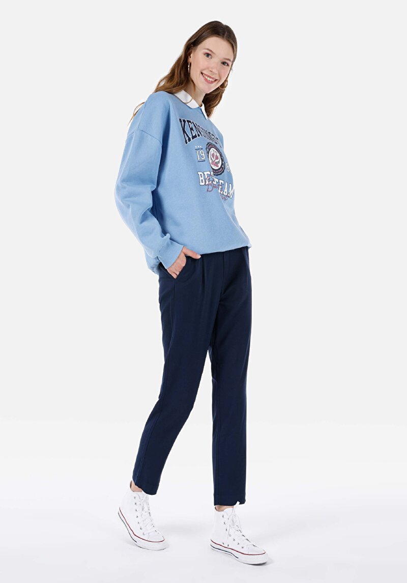 Afișați detalii pentru Pantaloni De Dama Albastru Marin Regular Fit  Cl1068239