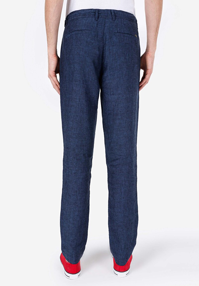 Imagine a Regular Fit Talie Medie Picior Drept Pantaloni Bleumarin Pentru Bărbați