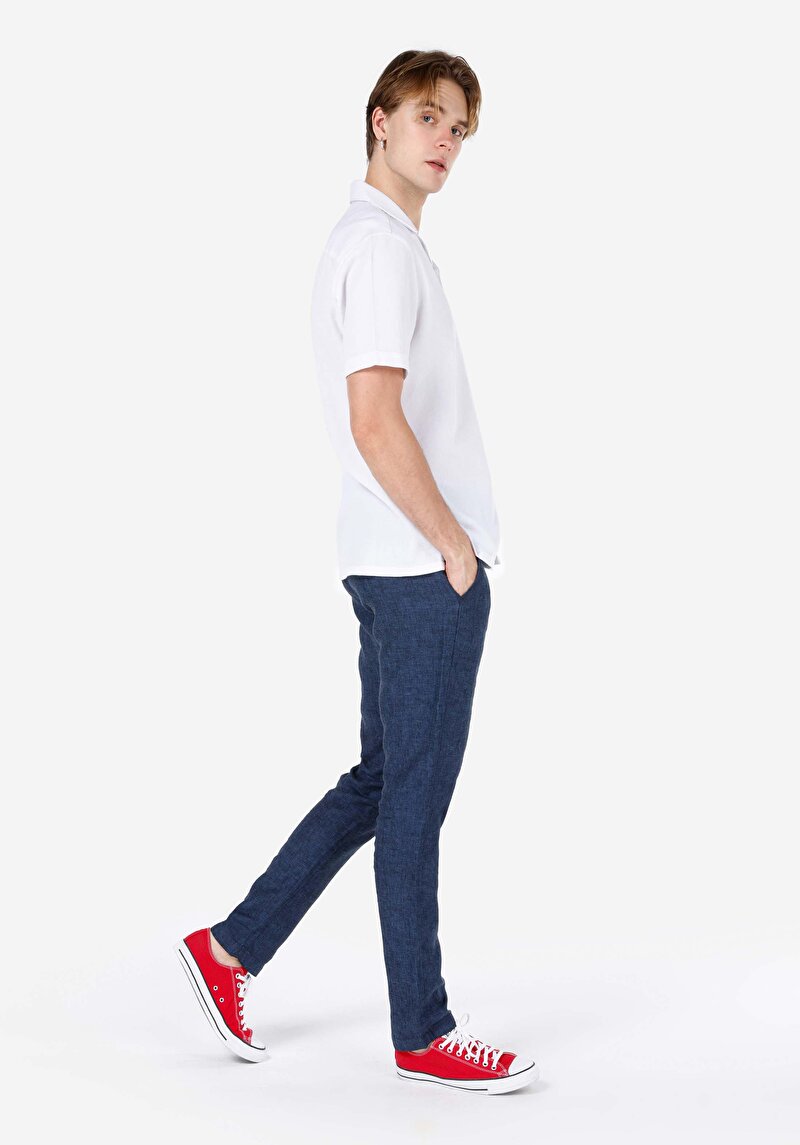 Imagine a Regular Fit Talie Medie Picior Drept Pantaloni Bleumarin Pentru Bărbați