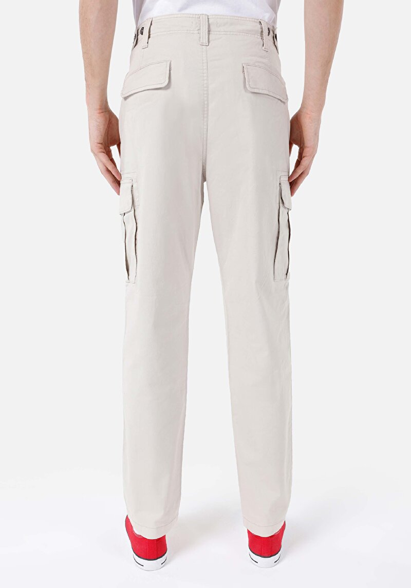 Imagine a Regular Fit Talie Medie Picior Drept Pantaloni Bej Pentru Bărbați