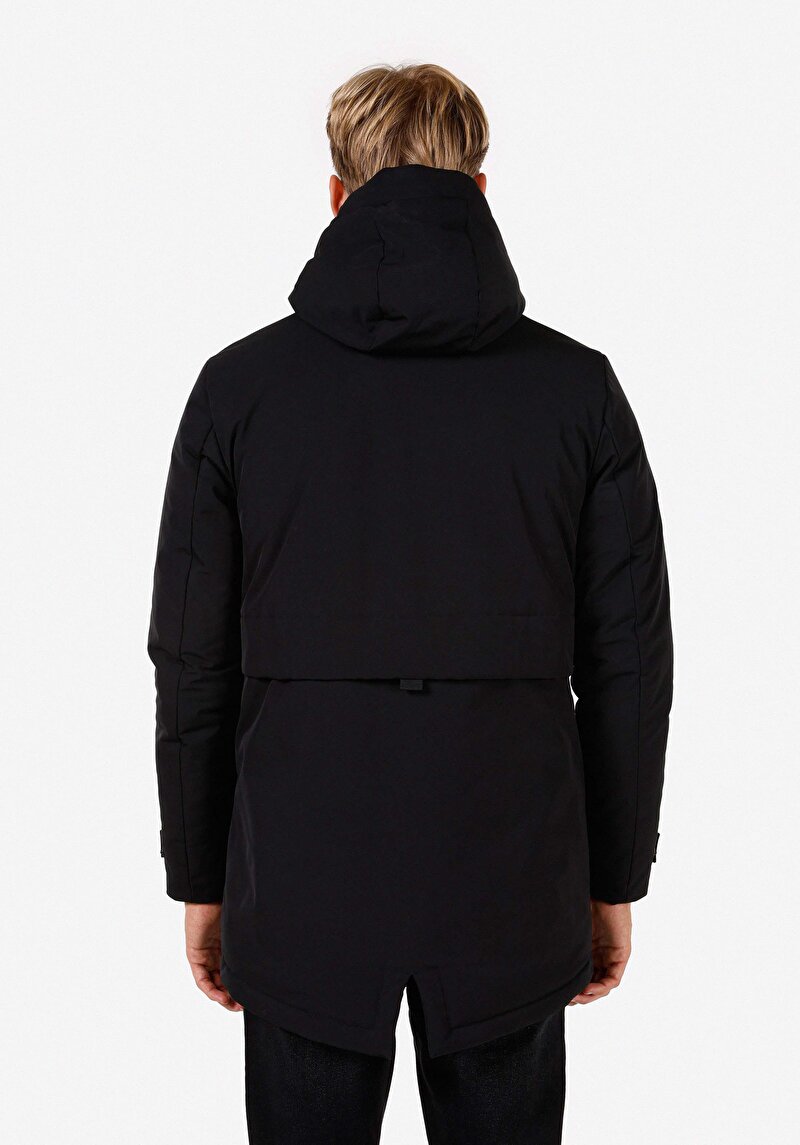 Afișați detalii pentru Palton Negru Pentru Bărbați Regular Fit