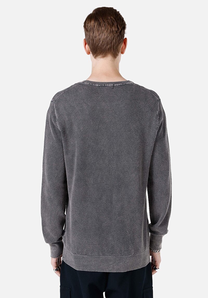 Afișați detalii pentru Pulover Regular Fit Jacquard Jacquard Pentru Bărbați Antracit