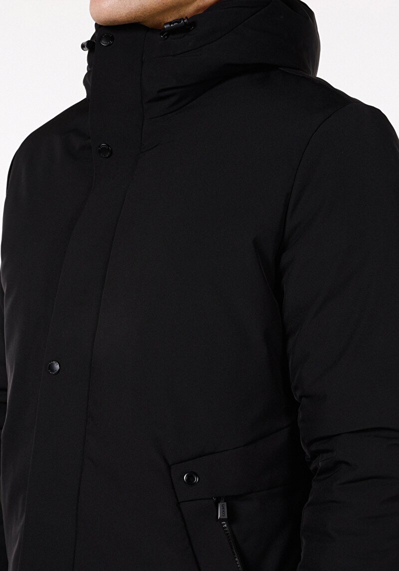 Afișați detalii pentru Palton Negru Pentru Bărbați Regular Fit