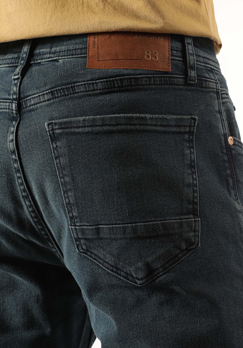 Afișați detalii pentru Slim Fit Talie Joasă Picior Îngust Blugi İndigo Închis Pentru Bărbați