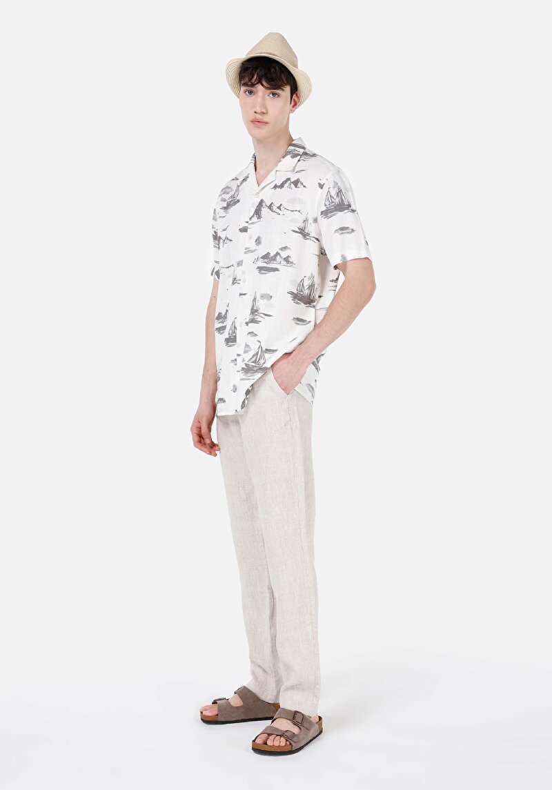 Imagine a Regular Fit Mid Waist Straight Leg Pantaloni De Piatră Pentru Bărbați