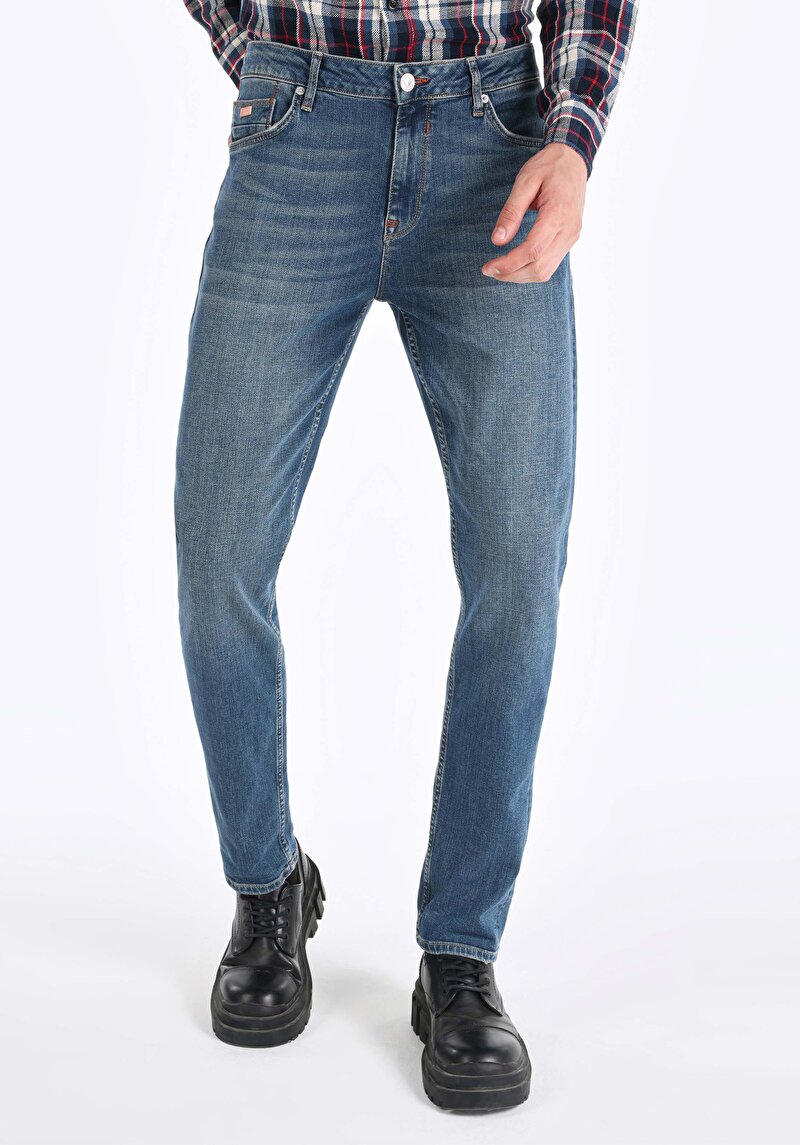 Afișați detalii pentru Pantaloni De Barbati Albastru Regular Fit 067 Jack Cl1065353