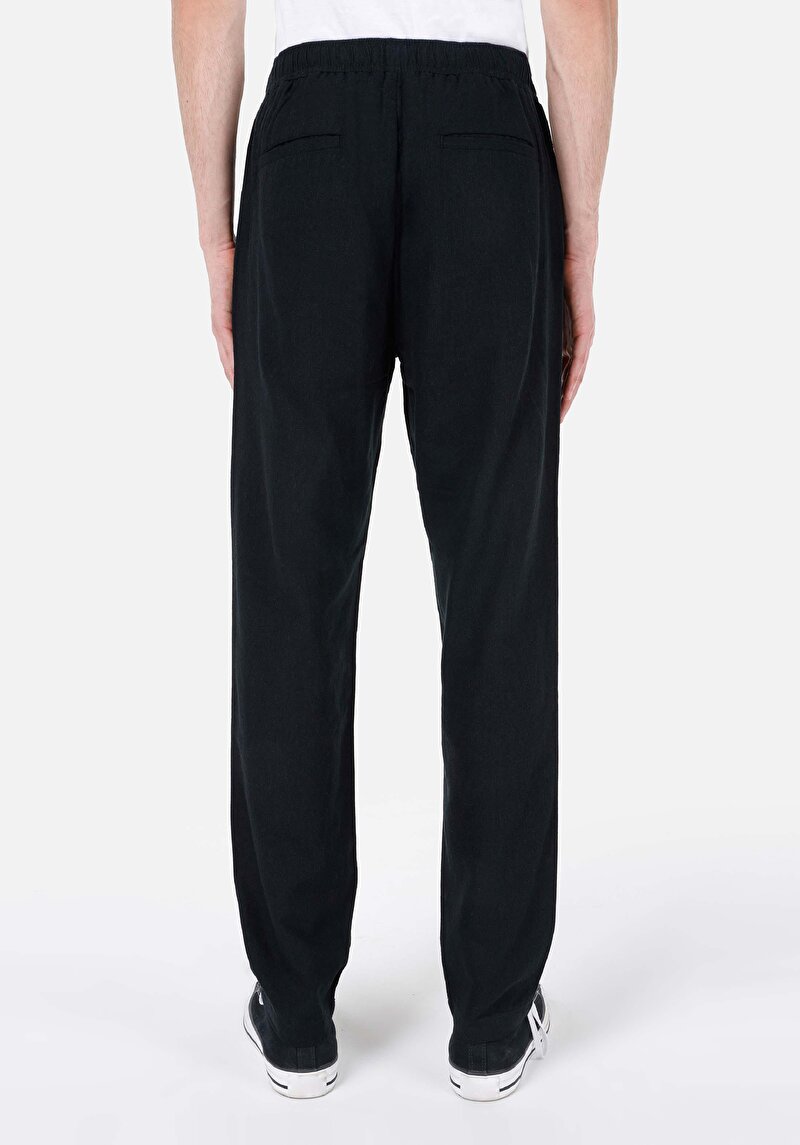 Imagine a Regular Fit Talie Medie Picior Drept Pantaloni Negri Pentru Bărbați