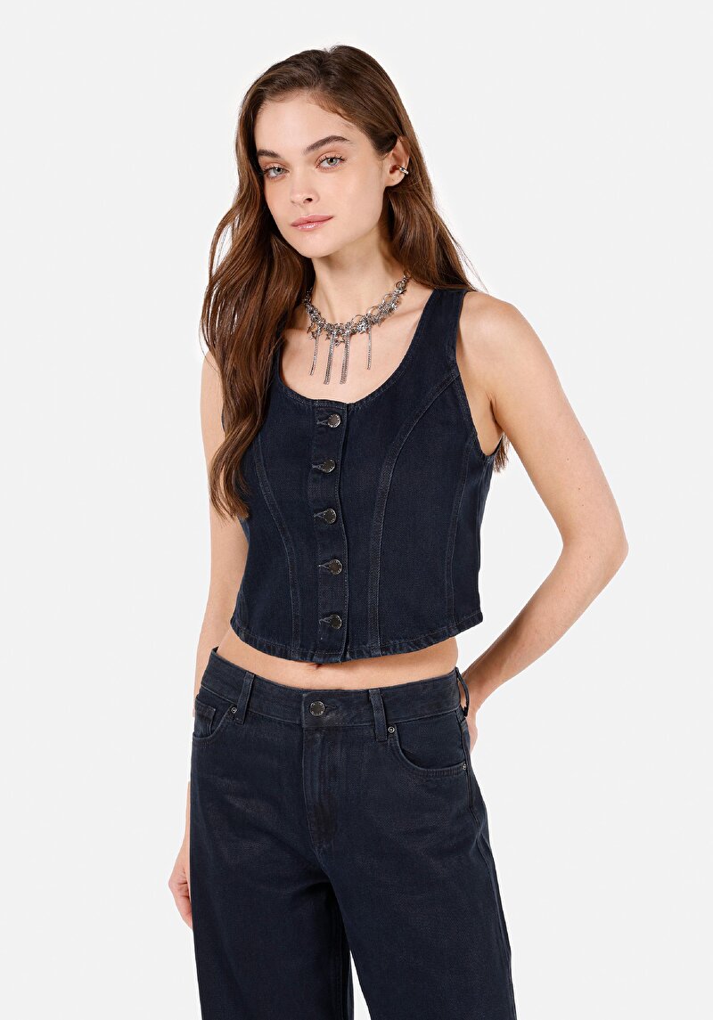 Imagine a Vesta De Dama Albastru Inchis Slim Fit  Cl1071529