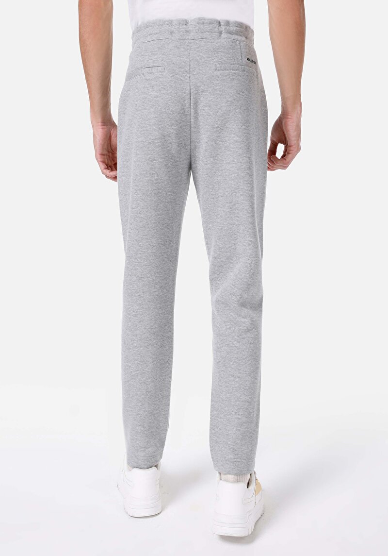 Afișați detalii pentru Pantaloni De Trening Gri Pentru Bărbați Slim Fit Mid Waist