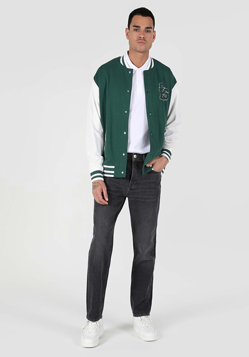 Imagine a Pantaloni De Barbati Negru Loose Straight Fit  Cl1062429