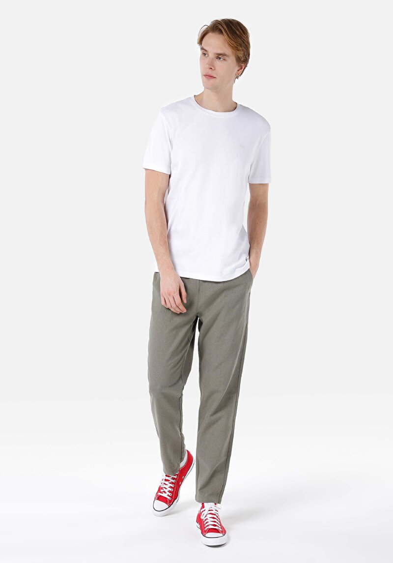 Imagine a Regular Fit Mid Waist Straight Leg Pantaloni Verzi Pentru Bărbați