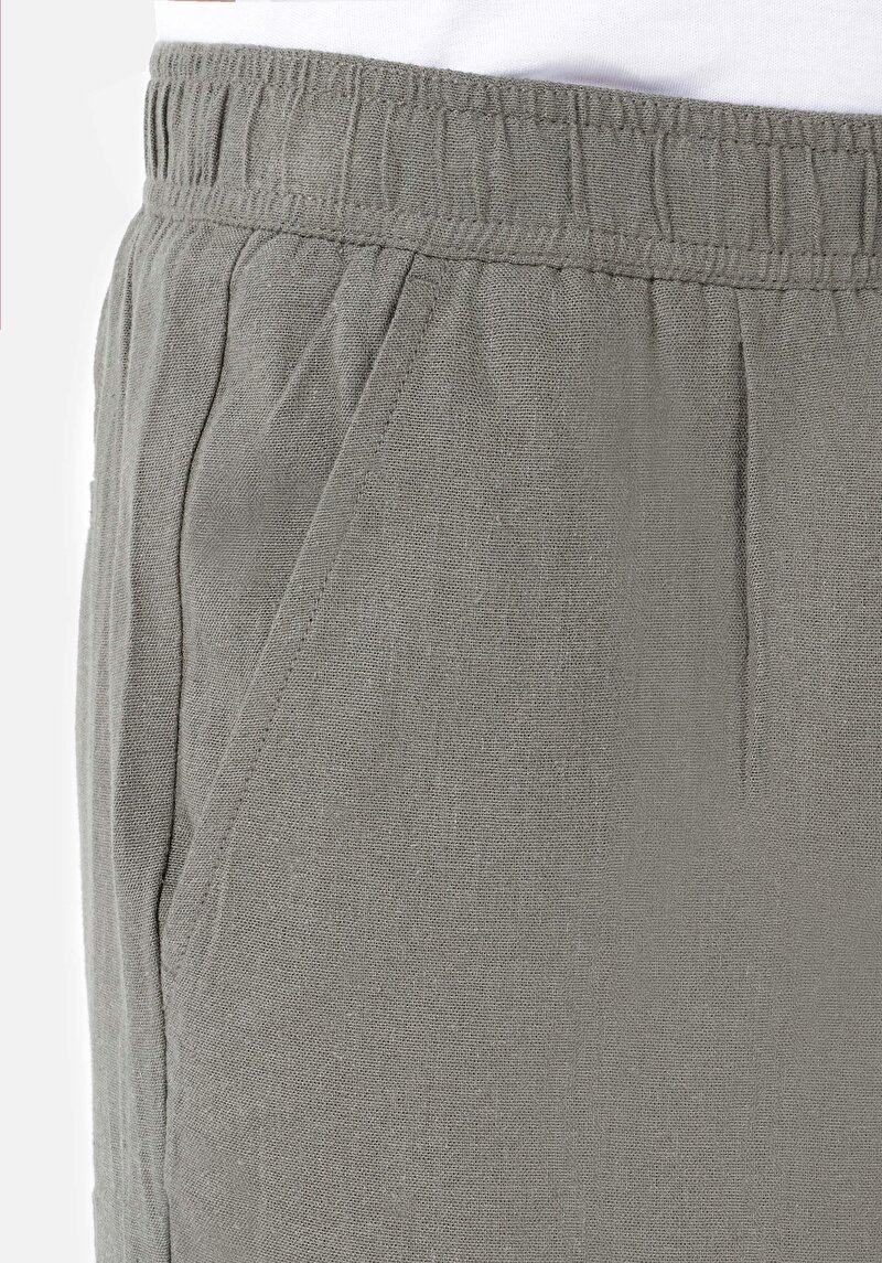 Afișați detalii pentru Regular Fit Mid Waist Straight Leg Pantaloni Verzi Pentru Bărbați