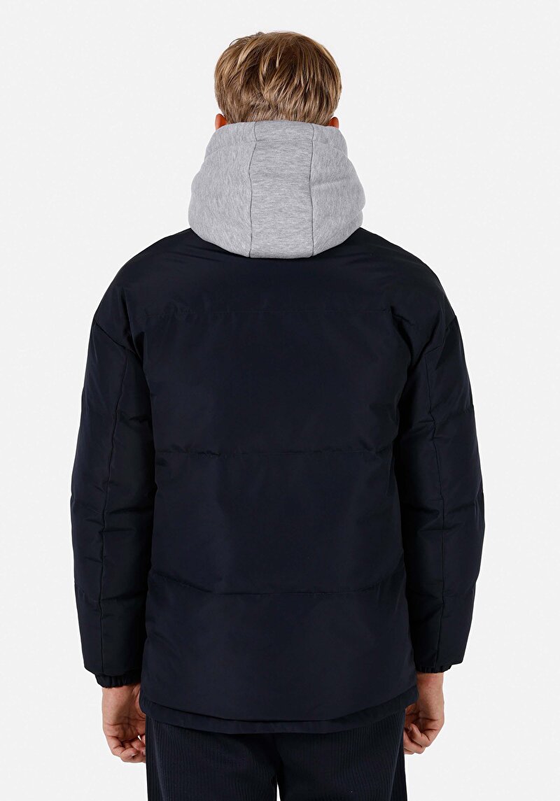 Imagine a Palton Bleumarin Pentru Bărbați Regular Fit