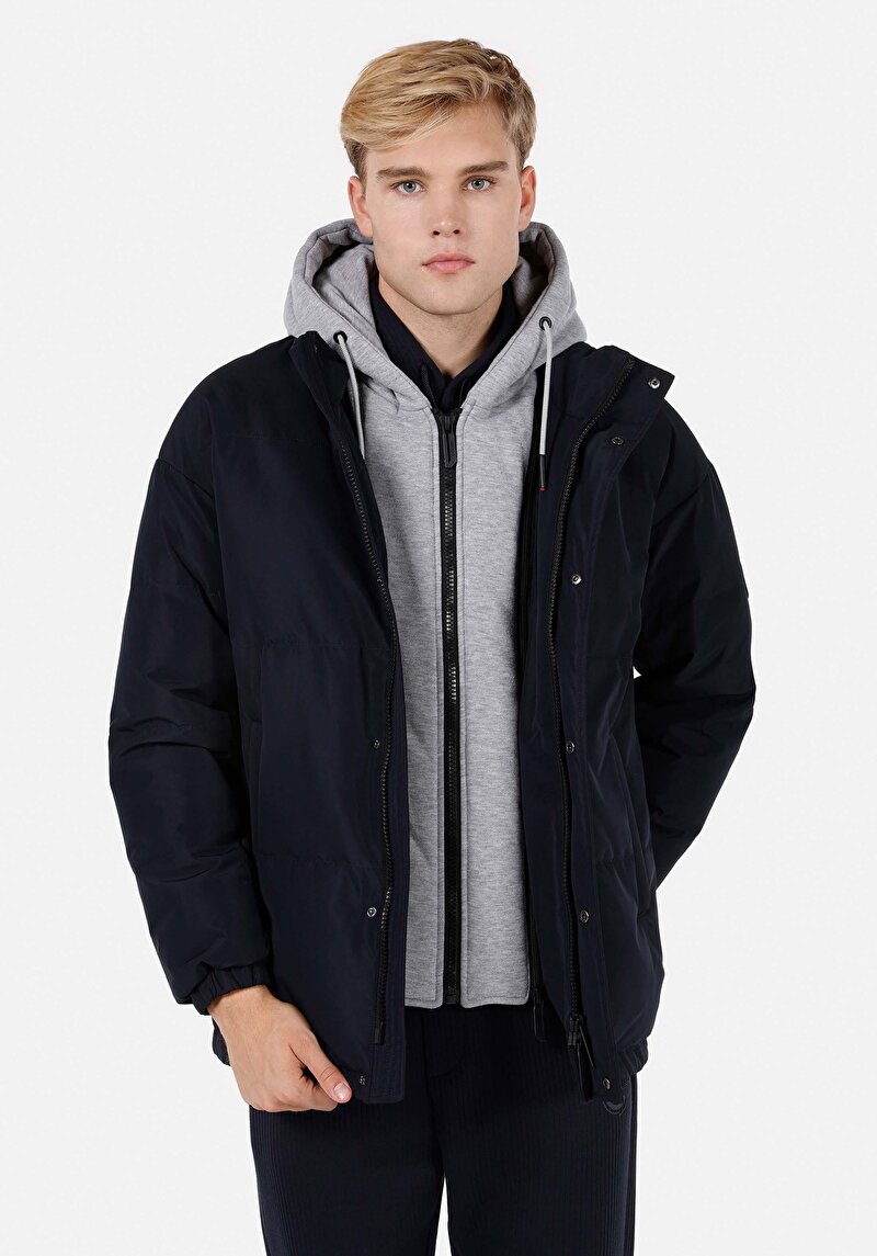 Afișați detalii pentru Palton Bleumarin Pentru Bărbați Regular Fit