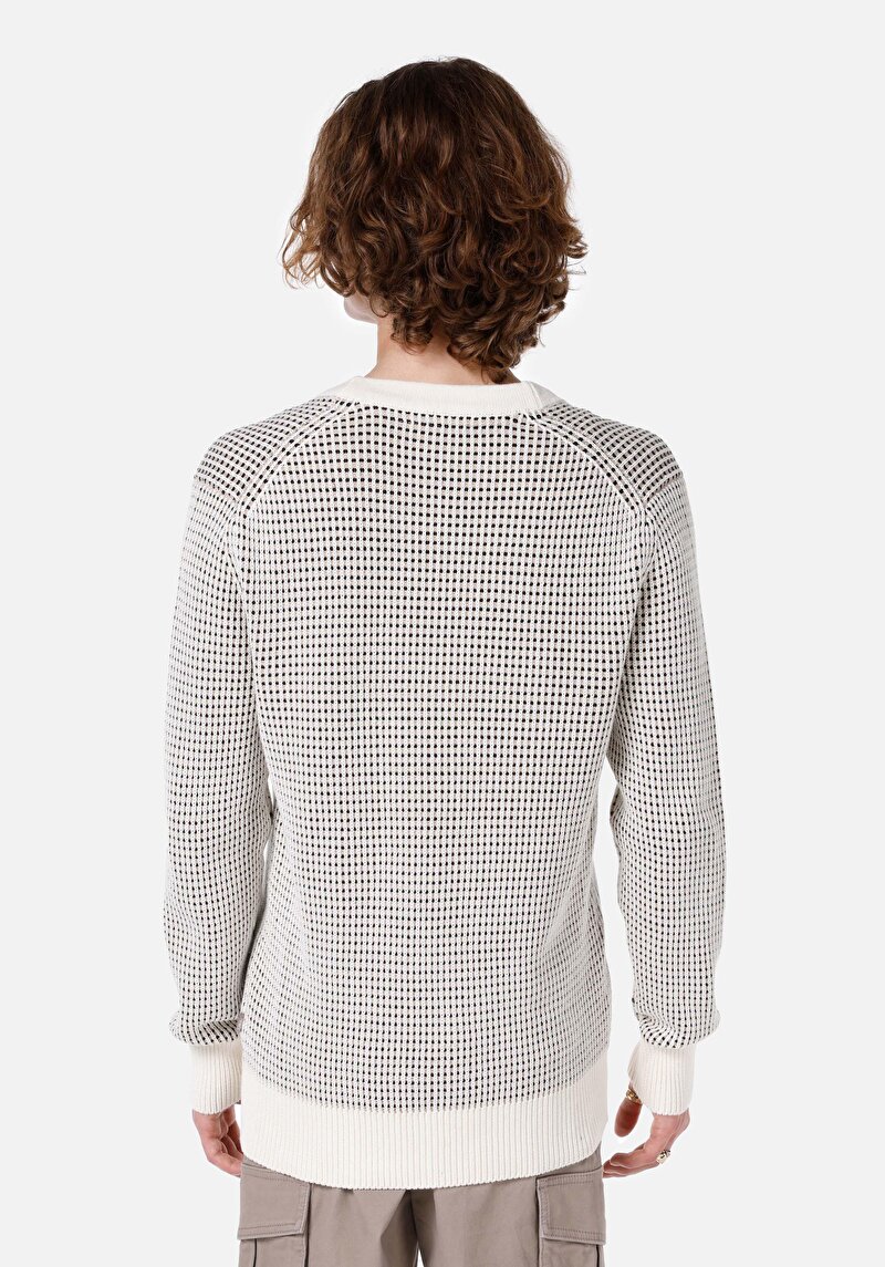 Imagine a Cardigan Alb Pentru Bărbați Regular Fit