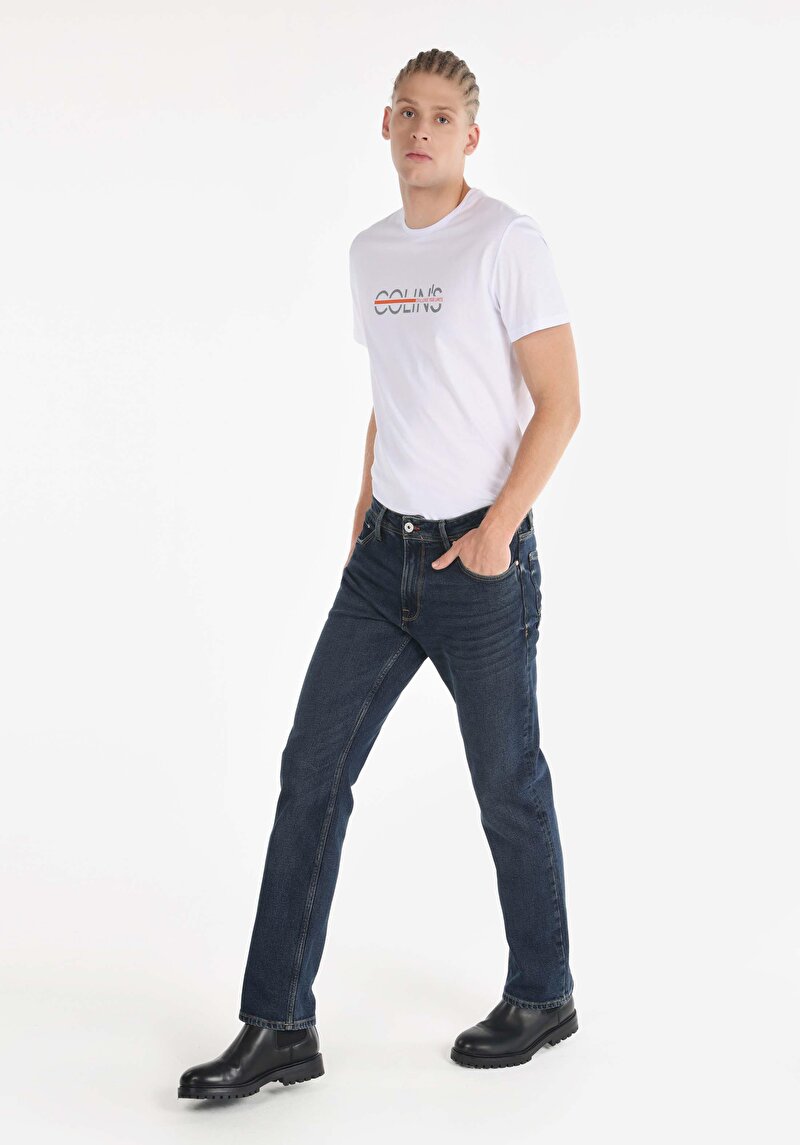 Afișați detalii pentru Pantaloni De Barbati Albastru Regular Fit 045 David Cl1065410