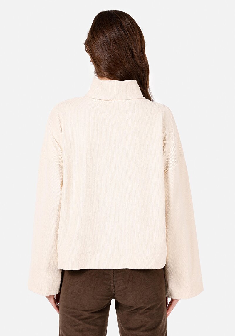 Imagine a Tricou Cu Mânecă Lungă Ecru Pentru Femei