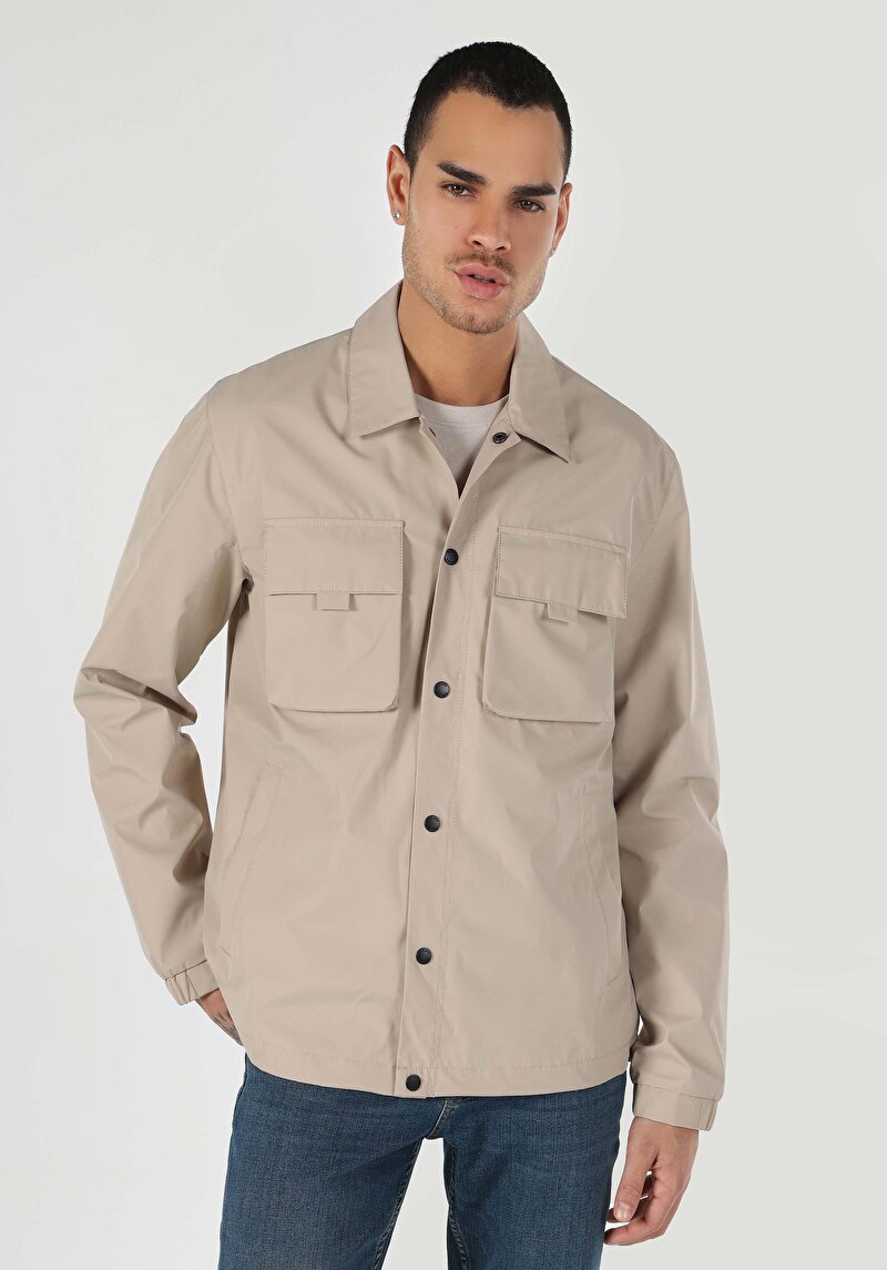 Imagine a Jacheta De Barbati Bej Regular Fit Cl1062446