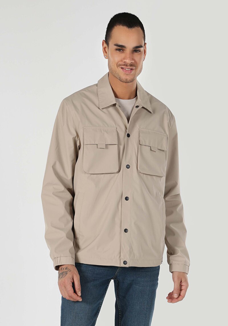 Imagine a Jacheta De Barbati Bej Regular Fit Cl1062446