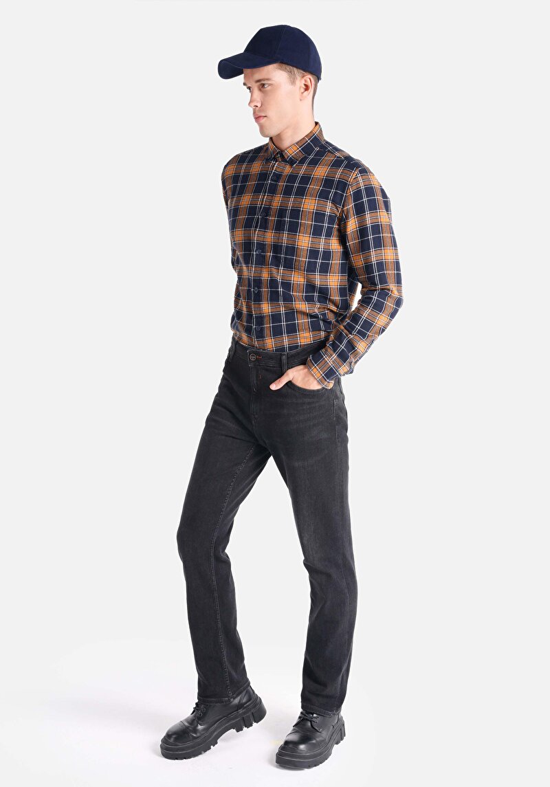 Afișați detalii pentru Pantaloni De Barbati Negru Regular Fit 045 David Cl1065411