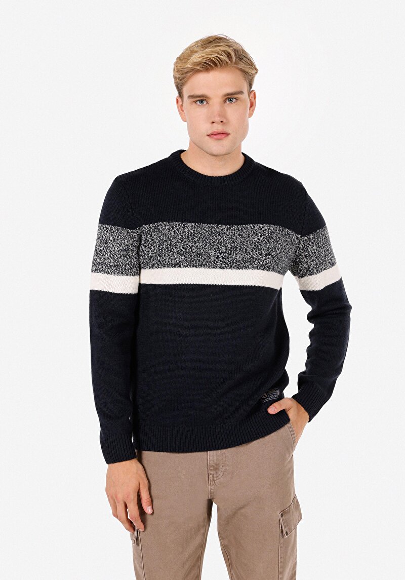 Imagine a Pulover De Barbati Albastru Marin Regular Fit  Cl1071564