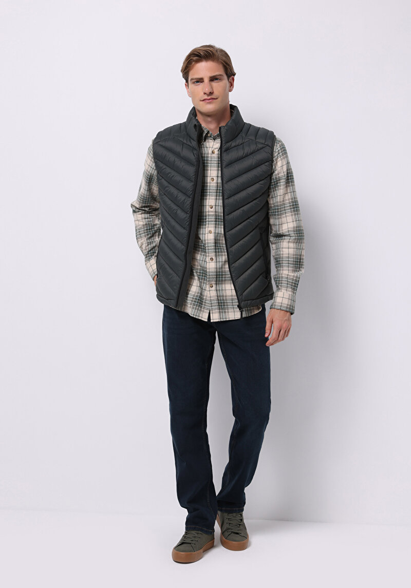 Afișați detalii pentru Vesta De Barbati Verde Slim Fit  Cl1071238