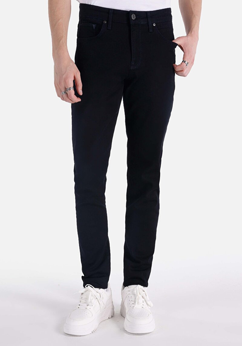 Afișați detalii pentru Slim Fit Talie Joasă Picior Îngust Blugi Bleumarin Pentru Bărbați