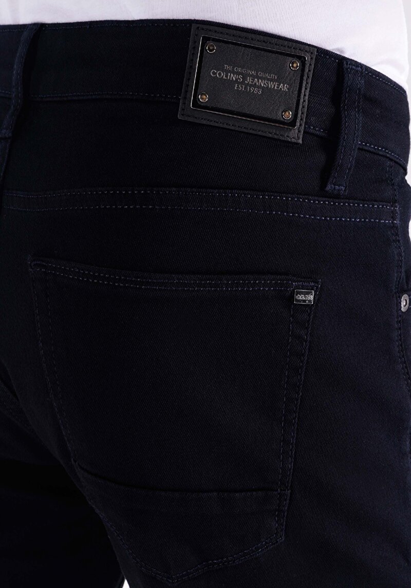 Afișați detalii pentru Slim Fit Talie Joasă Picior Îngust Blugi Bleumarin Pentru Bărbați