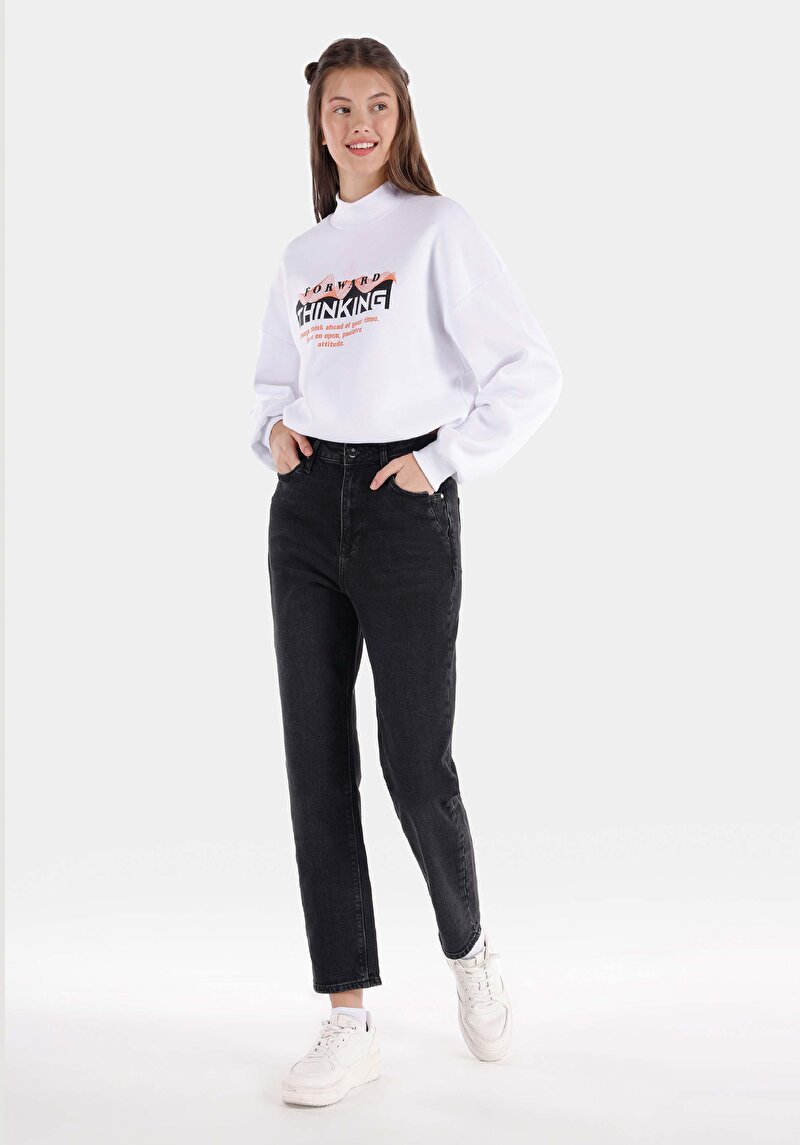 Afișați detalii pentru Slim Fit Talie Medie Picior Subțire Blugi Din Denim Pentru Femei