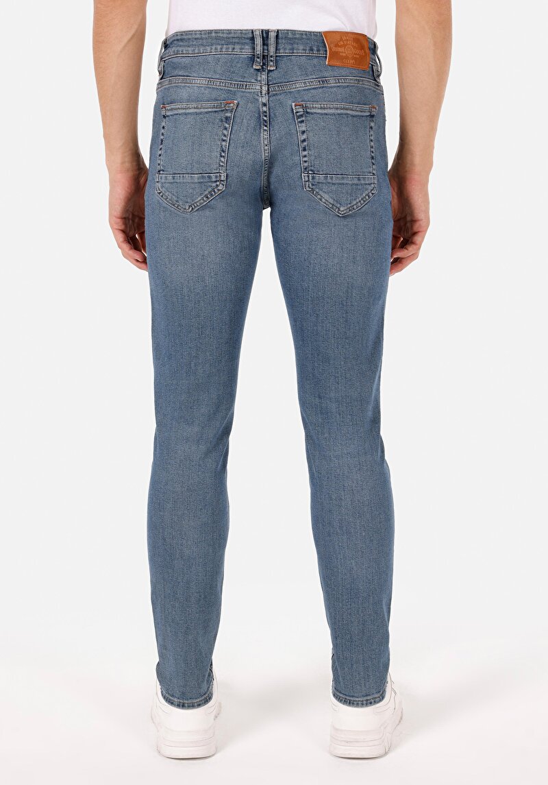 Afișați detalii pentru Pantaloni De Barbati Albastru Inchis Slim Fit 041 Danny Cl1071245