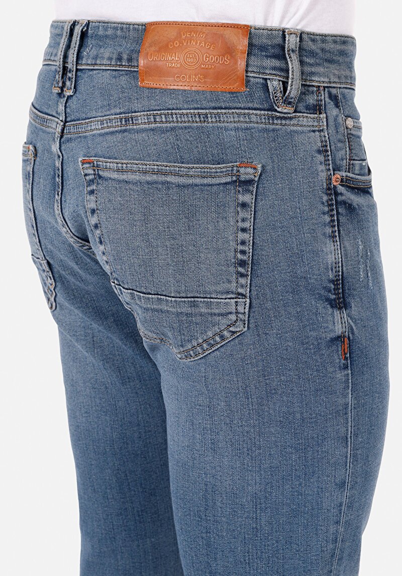 Afișați detalii pentru Pantaloni De Barbati Albastru Inchis Slim Fit 041 Danny Cl1071245