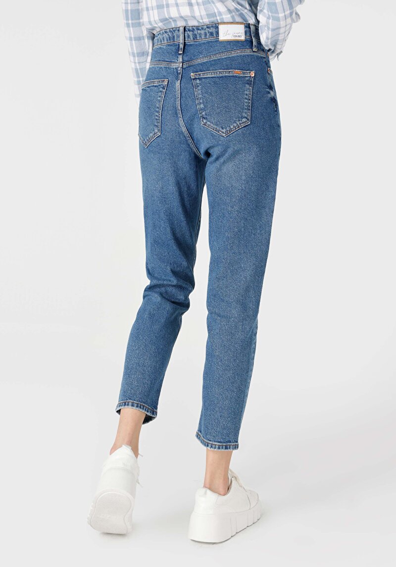 Afișați detalii pentru Blugi Din Denim Pentru Femei Mom Fit