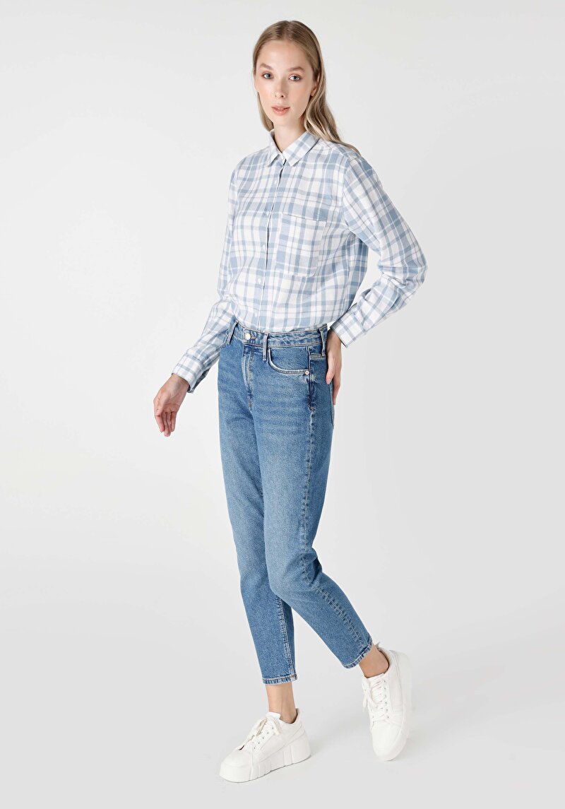 Afișați detalii pentru Blugi Din Denim Pentru Femei Mom Fit