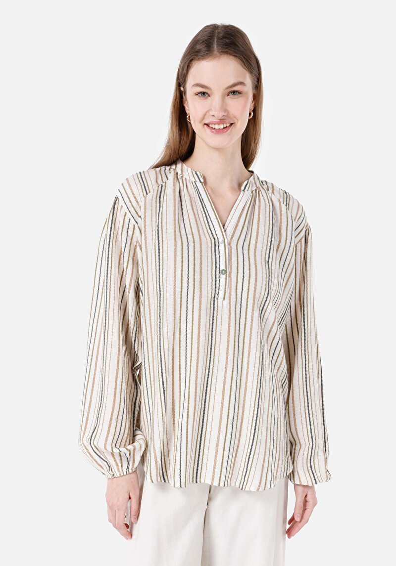 Imagine a Cămașă Bej Pentru Femei Regular Fit