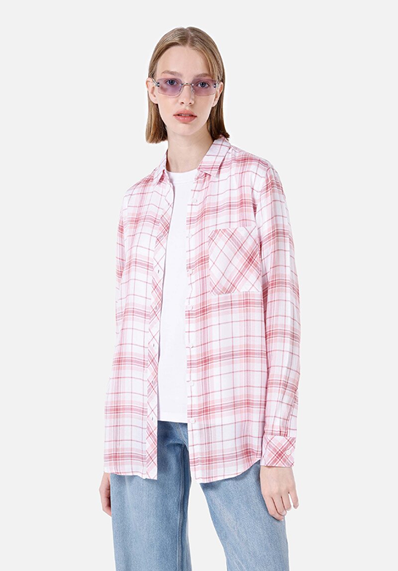 Imagine a Camasa Cu Maneca Lunga De Dama Roz Regular Fit Cl1067152