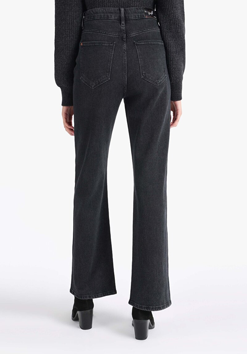 Imagine a Regular Fit Talie Ascendentă Picior Lungime Completă Blugi Negri Pentru Femei