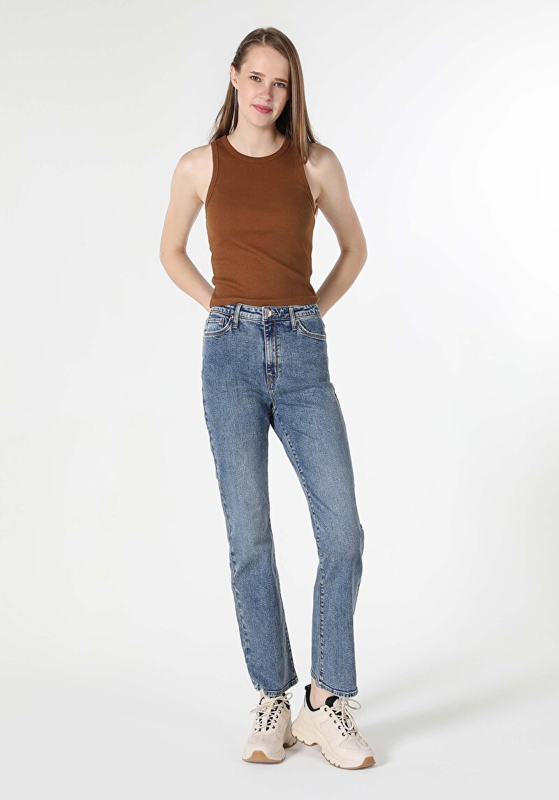 Imagine a Pantaloni De Dama Albastru Regular Fit 792 Mila Cl1062507