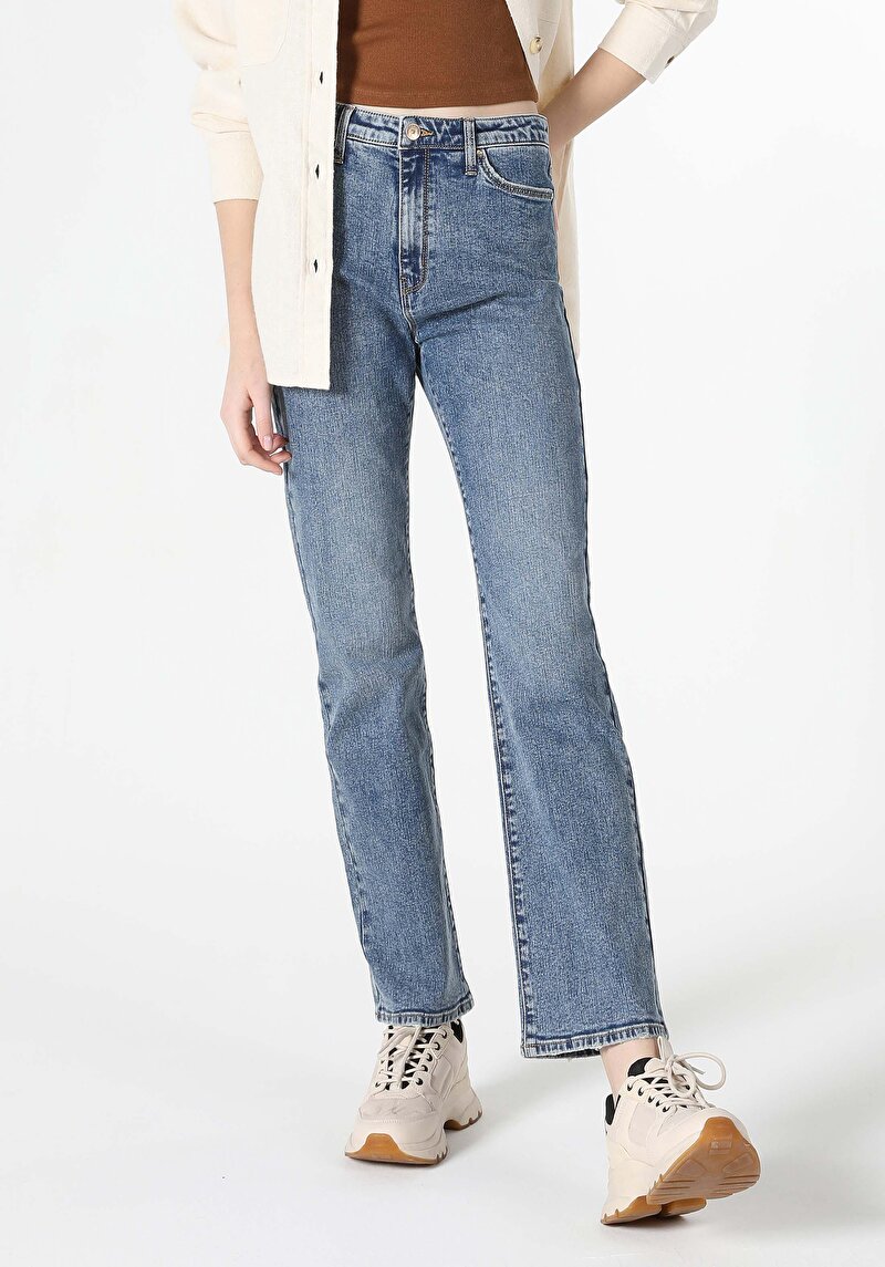 Imagine a Pantaloni De Dama Albastru Regular Fit 792 Mila Cl1062507