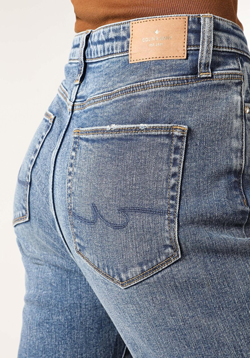 Afișați detalii pentru Pantaloni De Dama Albastru Regular Fit 792 Mila Cl1062507