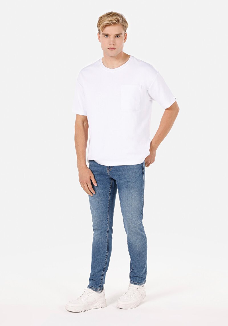 Imagine a Pantaloni De Barbati Albastru Slim Fit 041 Danny Cl1071266