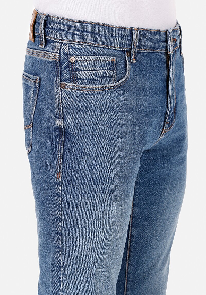 Afișați detalii pentru Pantaloni De Barbati Albastru Slim Fit 041 Danny Cl1071266