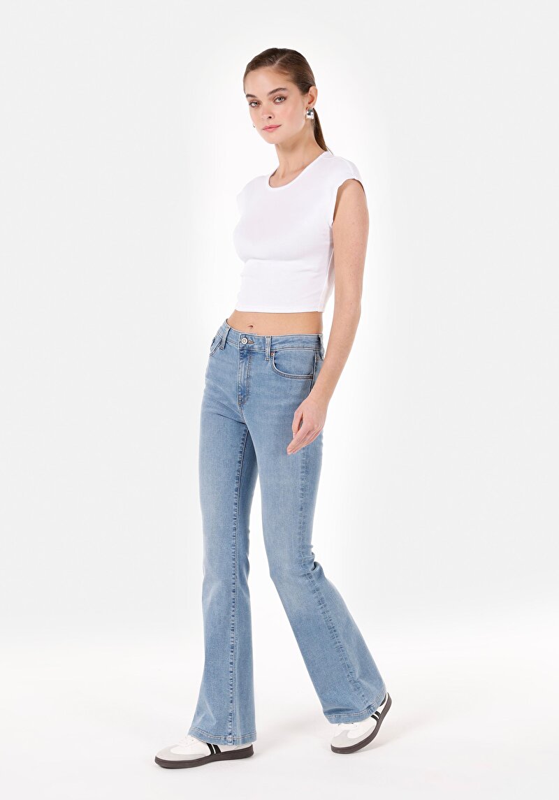 Imagine a Pantaloni De Dama Albastru Slim Fit  Cl1071674