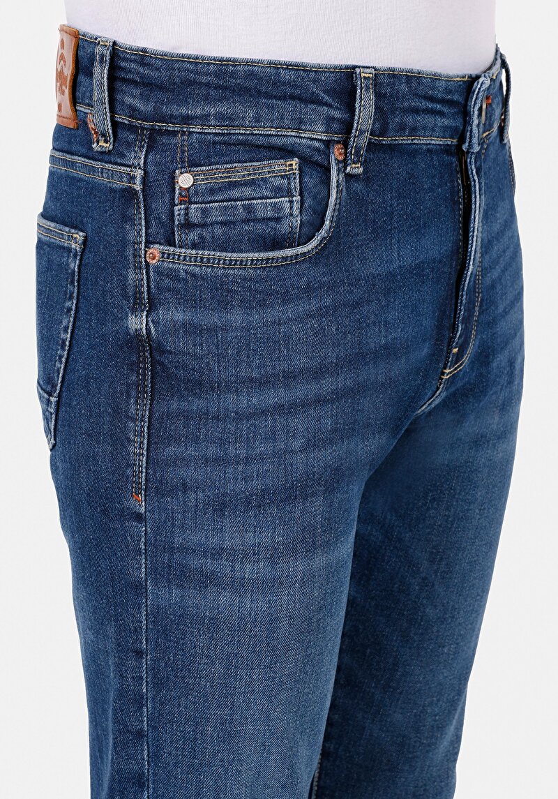 Afișați detalii pentru Blugi Din Denim Pentru Bărbați Cu Talie Joasă Și Talie İngustă Slim Fit