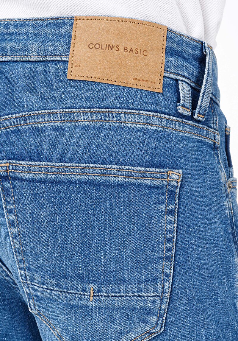 Afișați detalii pentru Blugi Din Denim Pentru Bărbați Cu Talie Joasă Și Talie İngustă Slim Fit