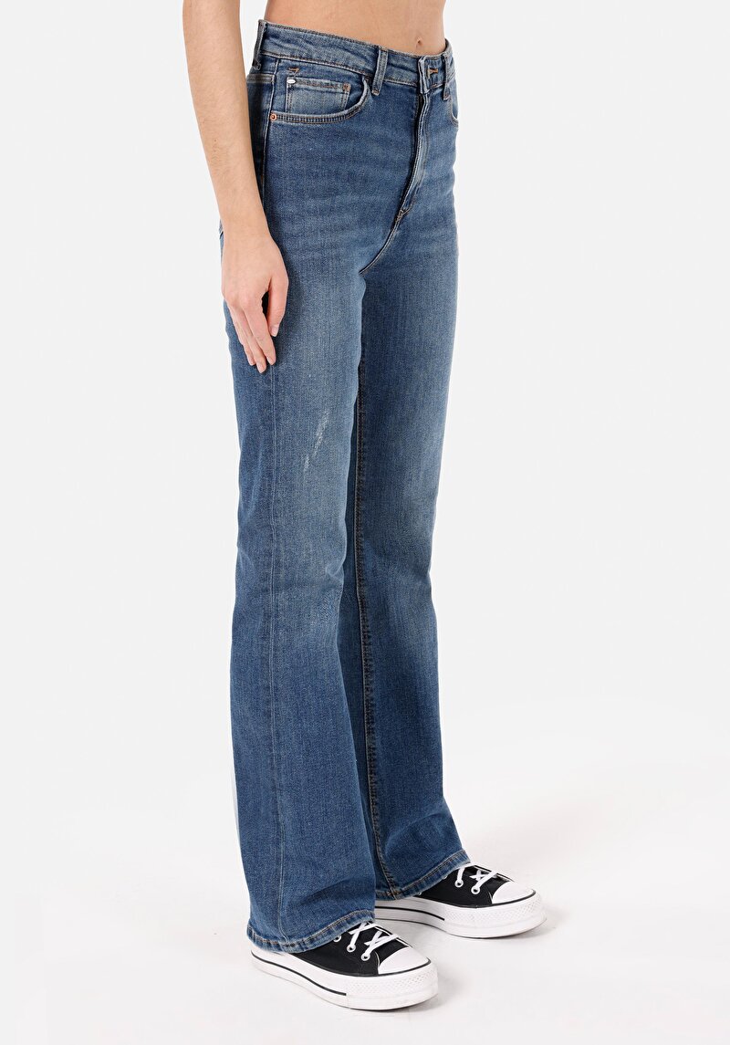 Imagine a Pantaloni De Dama Albastru Regular Fit 791 Monica Cl1071677