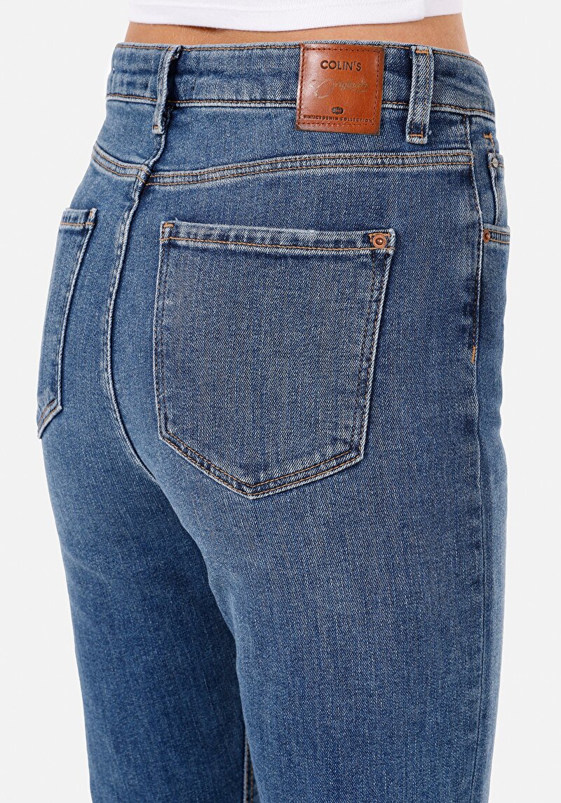 Afișați detalii pentru Pantaloni De Dama Albastru Regular Fit 791 Monica Cl1071677