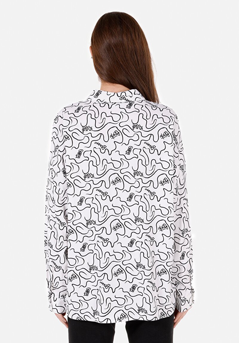 Imagine a Camasa Cu Maneca Lunga De Dama Alb Relaxed Fit Cl1068883