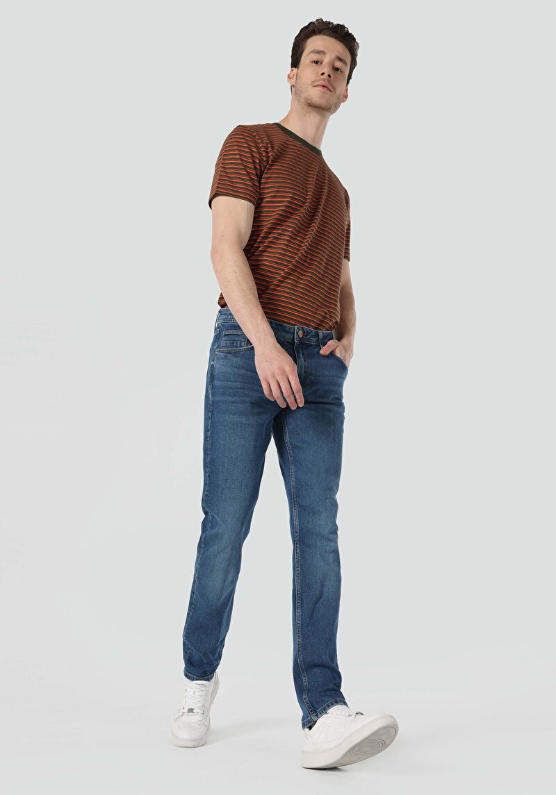 Imagine a Pantaloni De Barbati Albastru Straight Fit 044 Karl Cl1065534