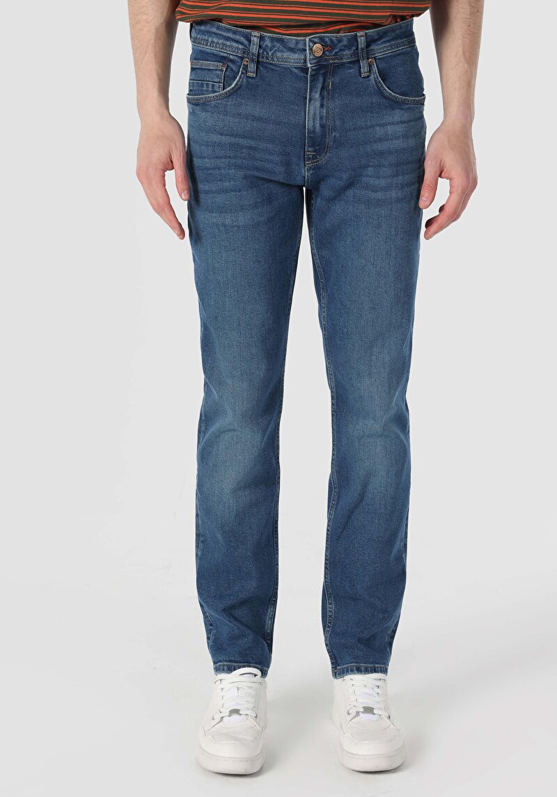 Imagine a Pantaloni De Barbati Albastru Straight Fit 044 Karl Cl1065534