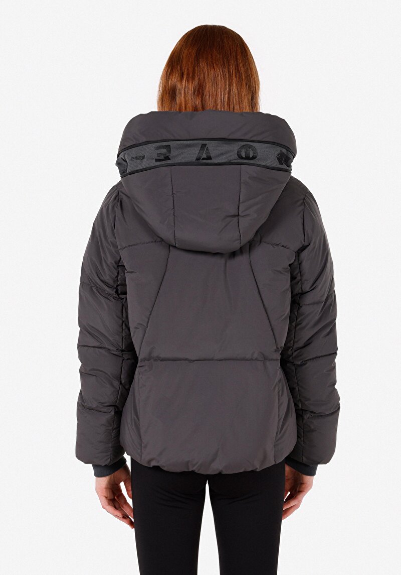 Afișați detalii pentru Palton Antracit Pentru Femei Cu Glugă Cu Glugă Regular Fit